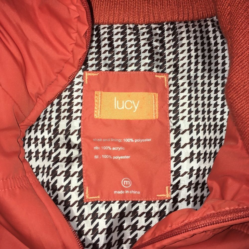 Lucy quilted cloud collared tangerine M polyester vest - Picture 2 of 3